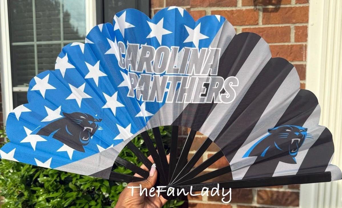 Carolina Panthers Folding Hand Fan | NFL Clack Fan | Game Day Accessory