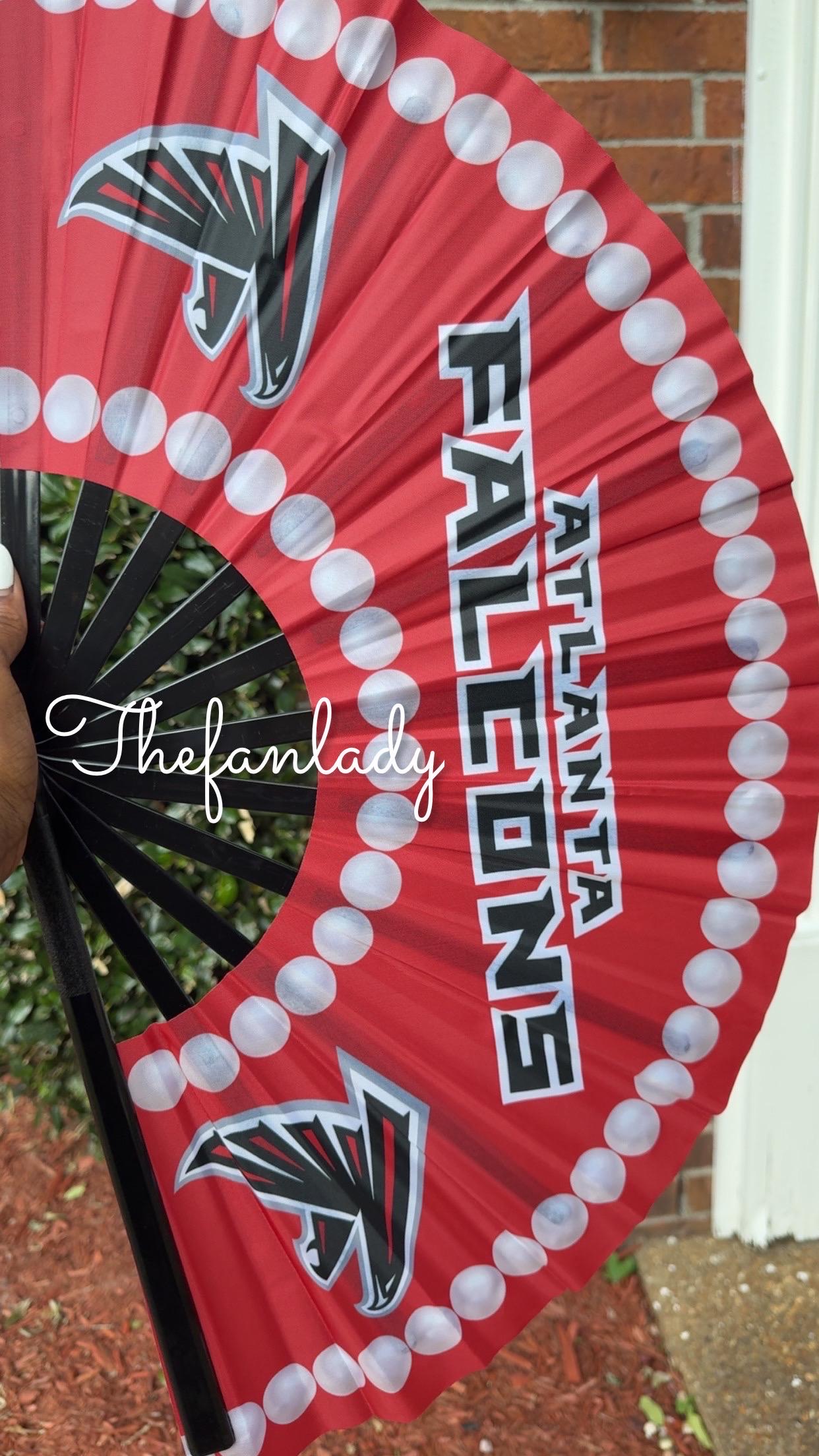 Atlanta Falcons Hand Fan: Game Day Clack Fan with Pearl Border