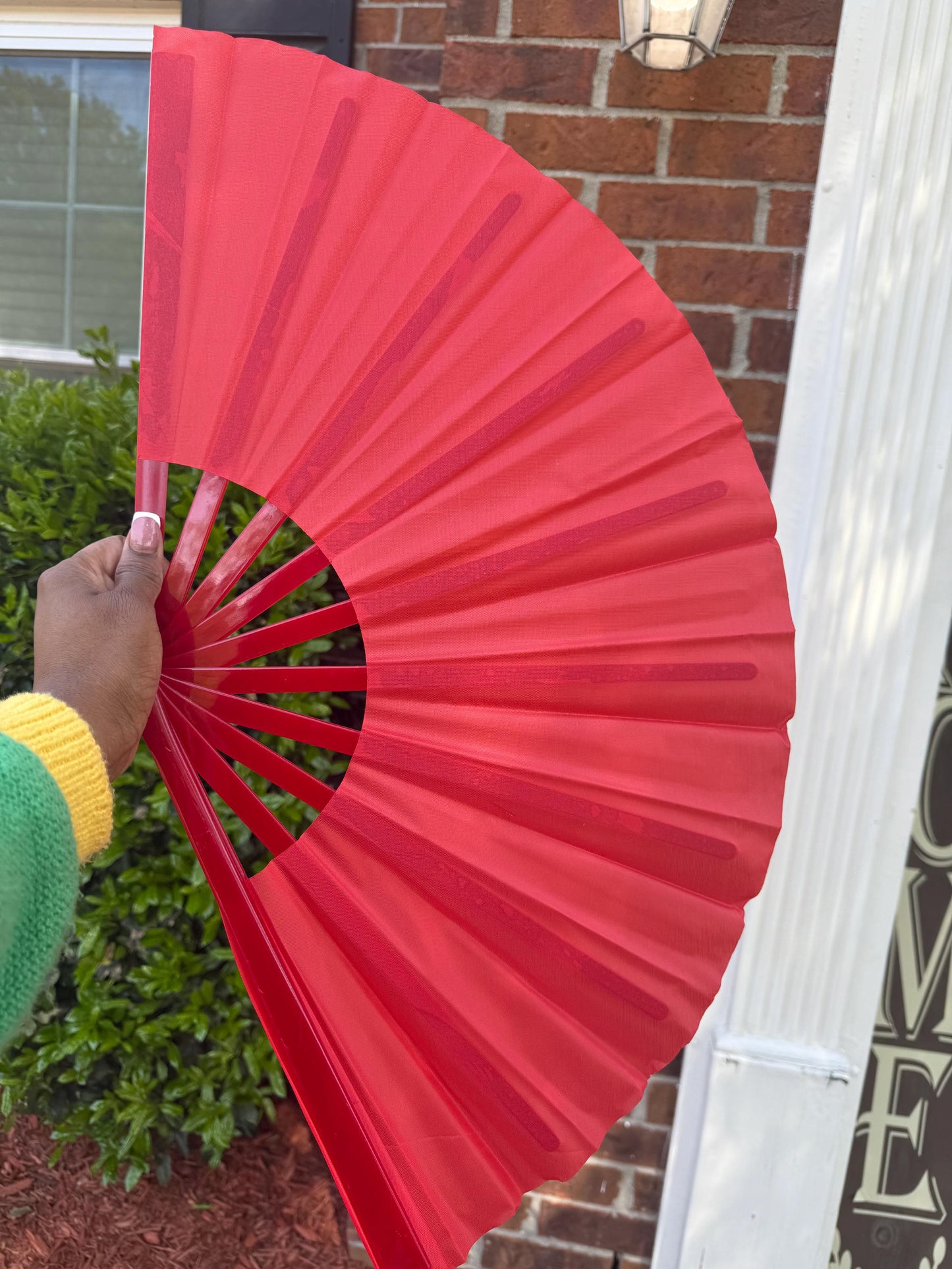 Red Clack Hand Fan: Line Dancing Festival Folding Fan