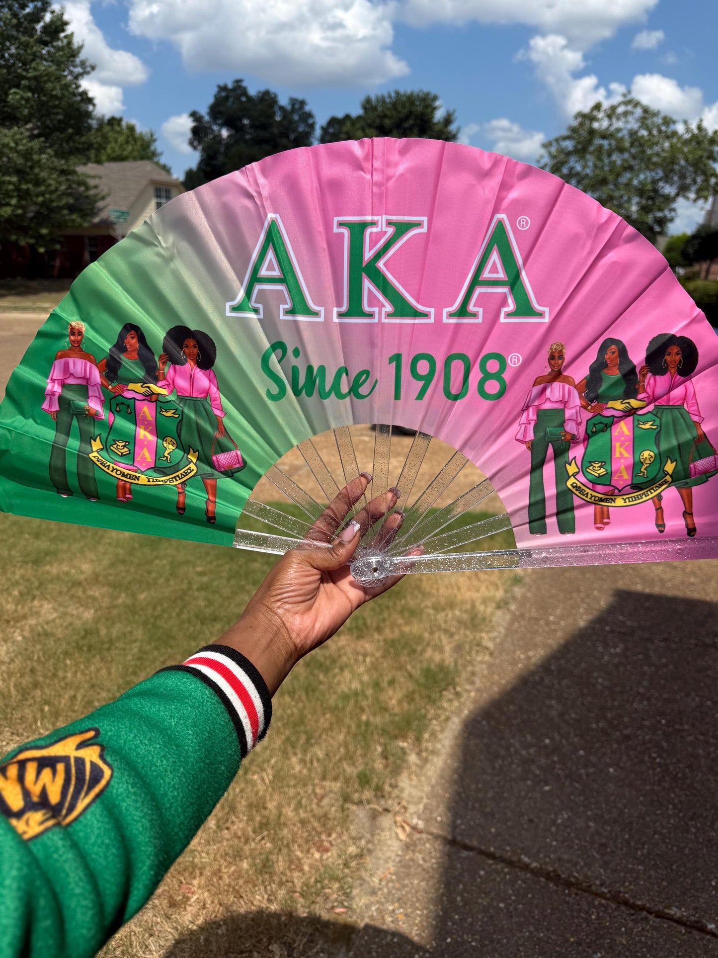 AKA Handheld Folding Fan Sorority Clack Fan