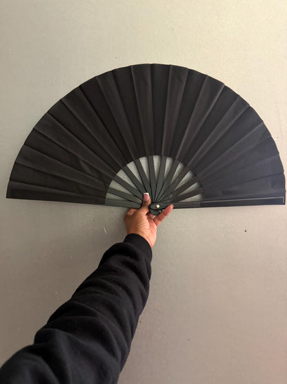 Boots On Ground Line Dancing Hand Fan - Black Clack Fan, Solid Color Hand Fan, Decorative Hand Fan, Festival Folding Fan