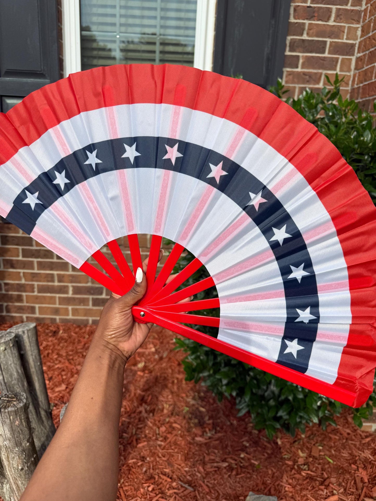 American Flag Red White and Blue Oversized Folding Fan with Stars, Beyoncé concert fan