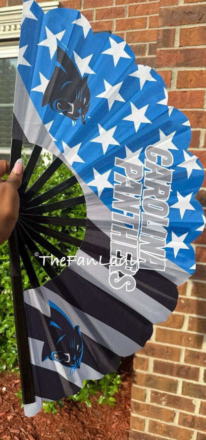 Carolina Panthers Folding Hand Fan | NFL Clack Fan | Game Day Accessory