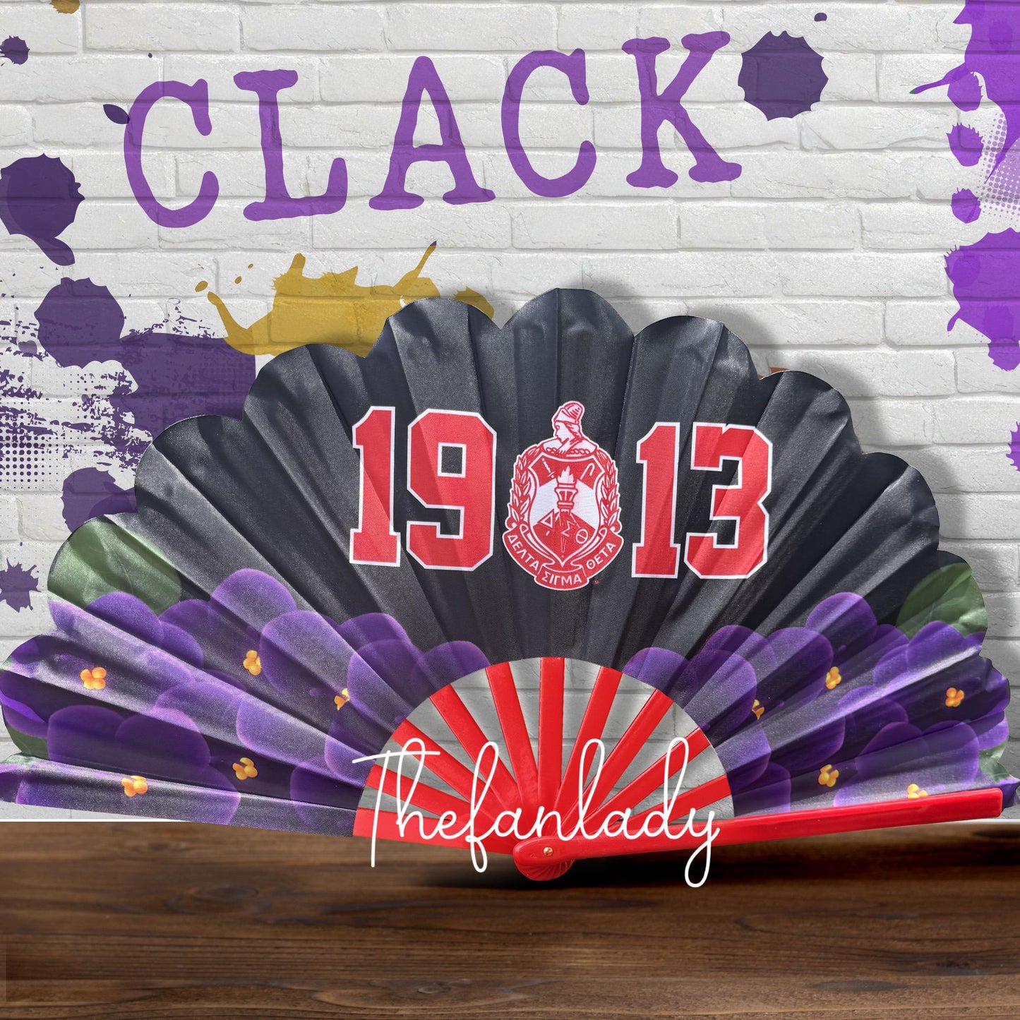 Delta Sigma Theta Sorority Folding Hand Fan – 1913 Greek Life Fan with African Violet