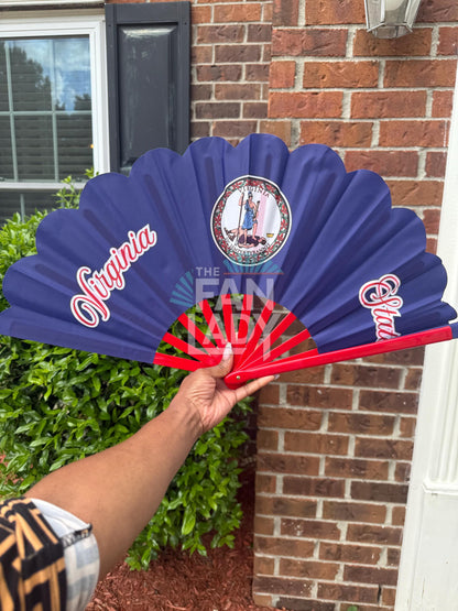 Virginia State Flag Folding Fan: Patriotic Game Day Accessory