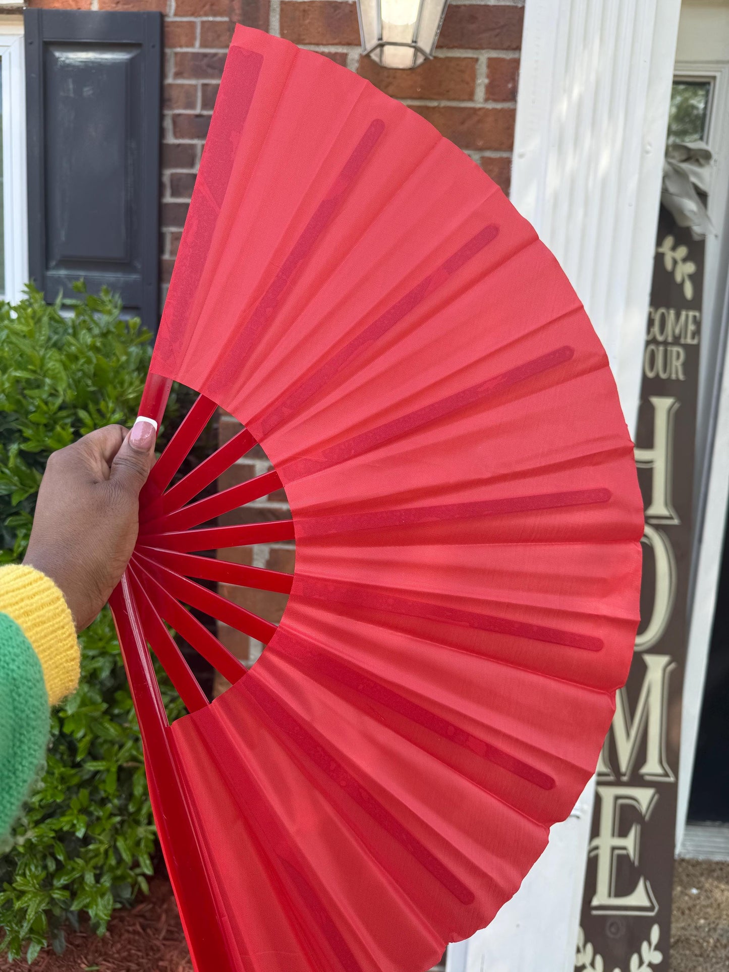 Red Clack Hand Fan: Line Dancing Festival Folding Fan