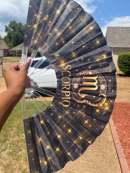Scorpio Zodiac Hand Fan: Galaxy Astrology Folding Fan