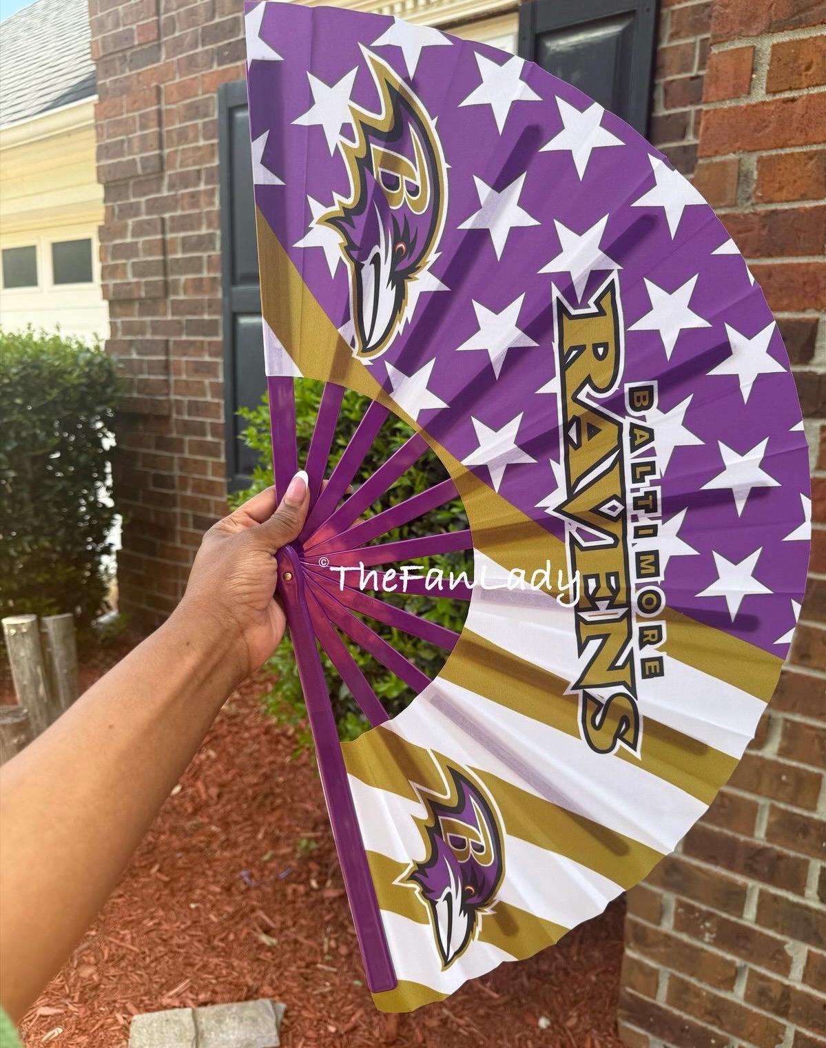 Baltimore Ravens Folding Clack Fan: NFL Game Day Accessory