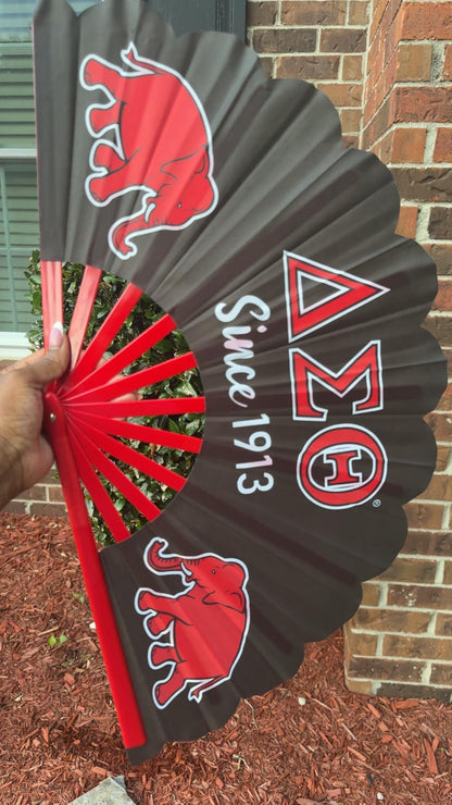 Delta Sigma Theta Sorority Folding Hand Fan – 1913 Greek Life Fan with Elephant