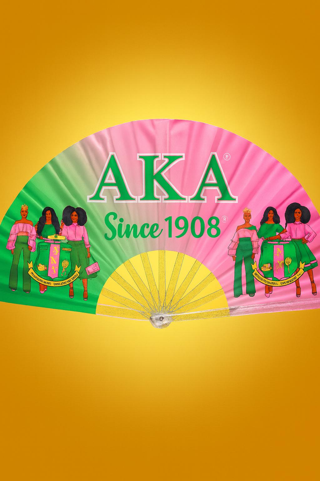 AKA Handheld Folding Fan Sorority Clack Fan