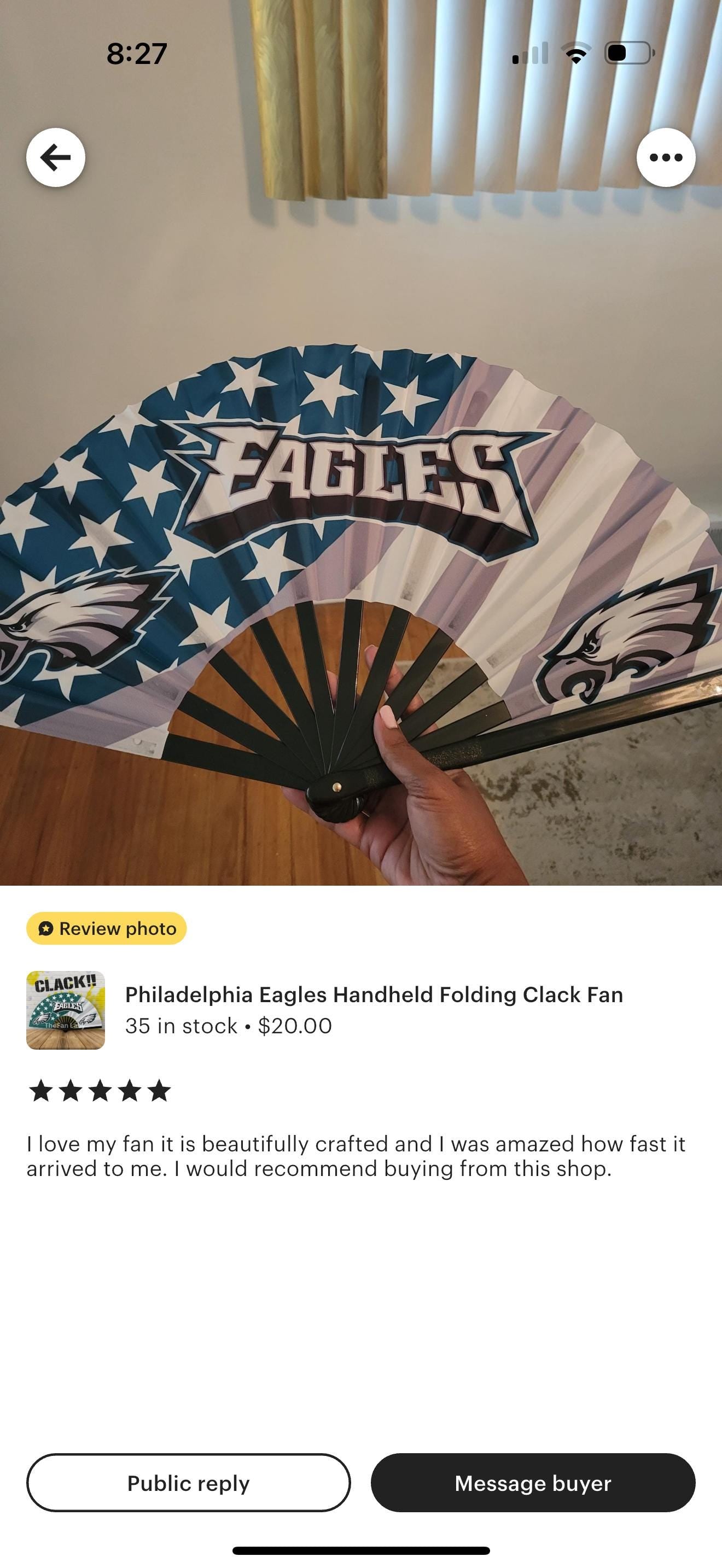 Philadelphia Eagles Handheld Folding Clack Fan