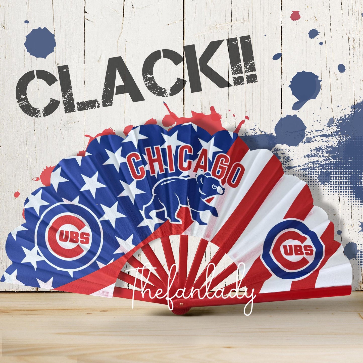 Chicago Cubs Folding Hand Fan: Baseball Team Sports Gear