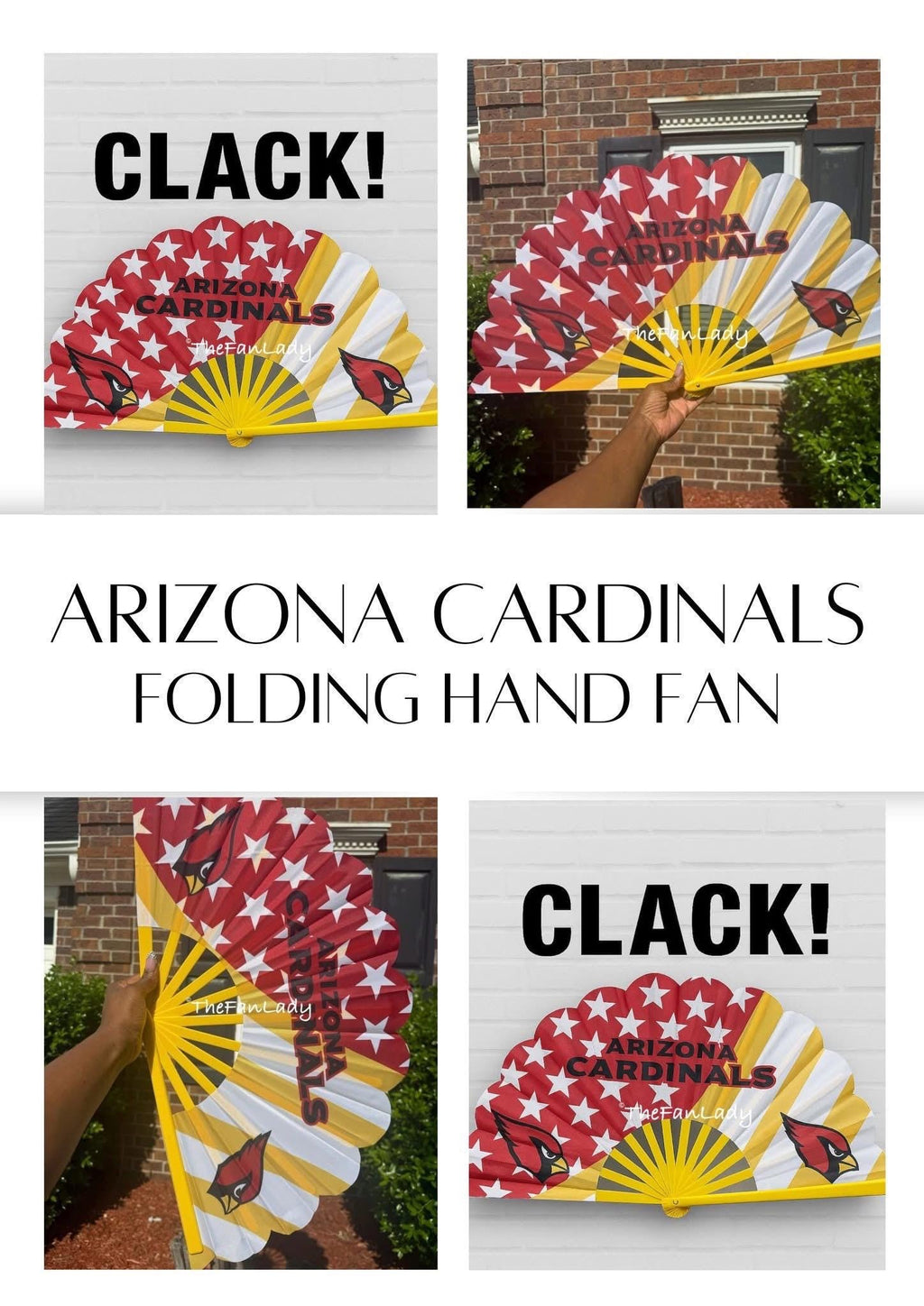 Arizona Cardinals Folding Clack Fan: NFL Game Day Accessory