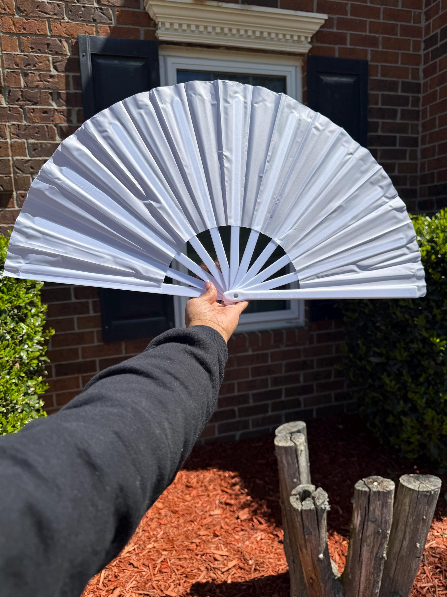 White Clack Hand Fan: Line Dancing Festival Folding Fan