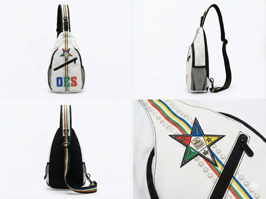 OES Order of the Eastern Star Crossbody Sling Bag - White
