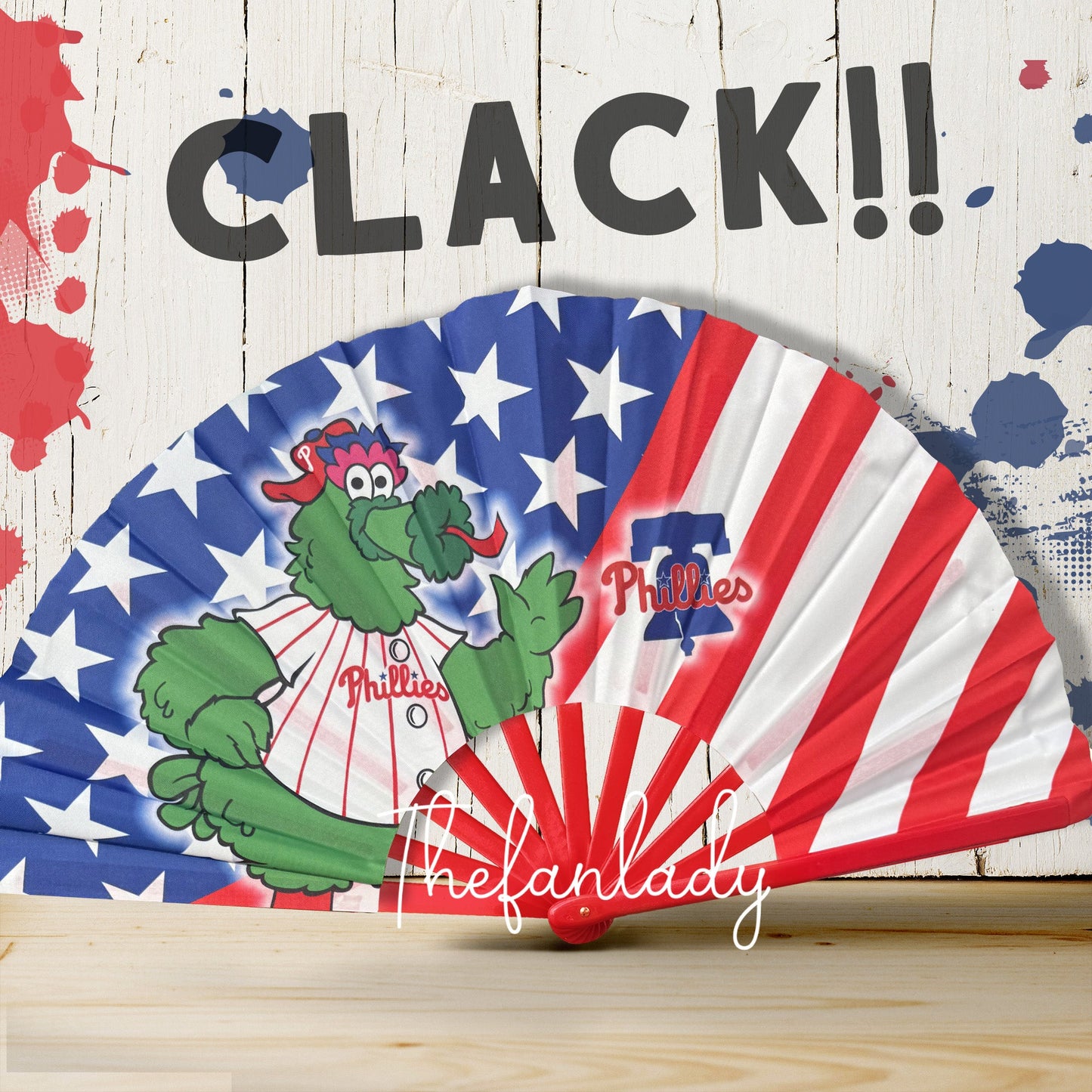 Philadelphia Phillies Folding Hand Fan with mascot