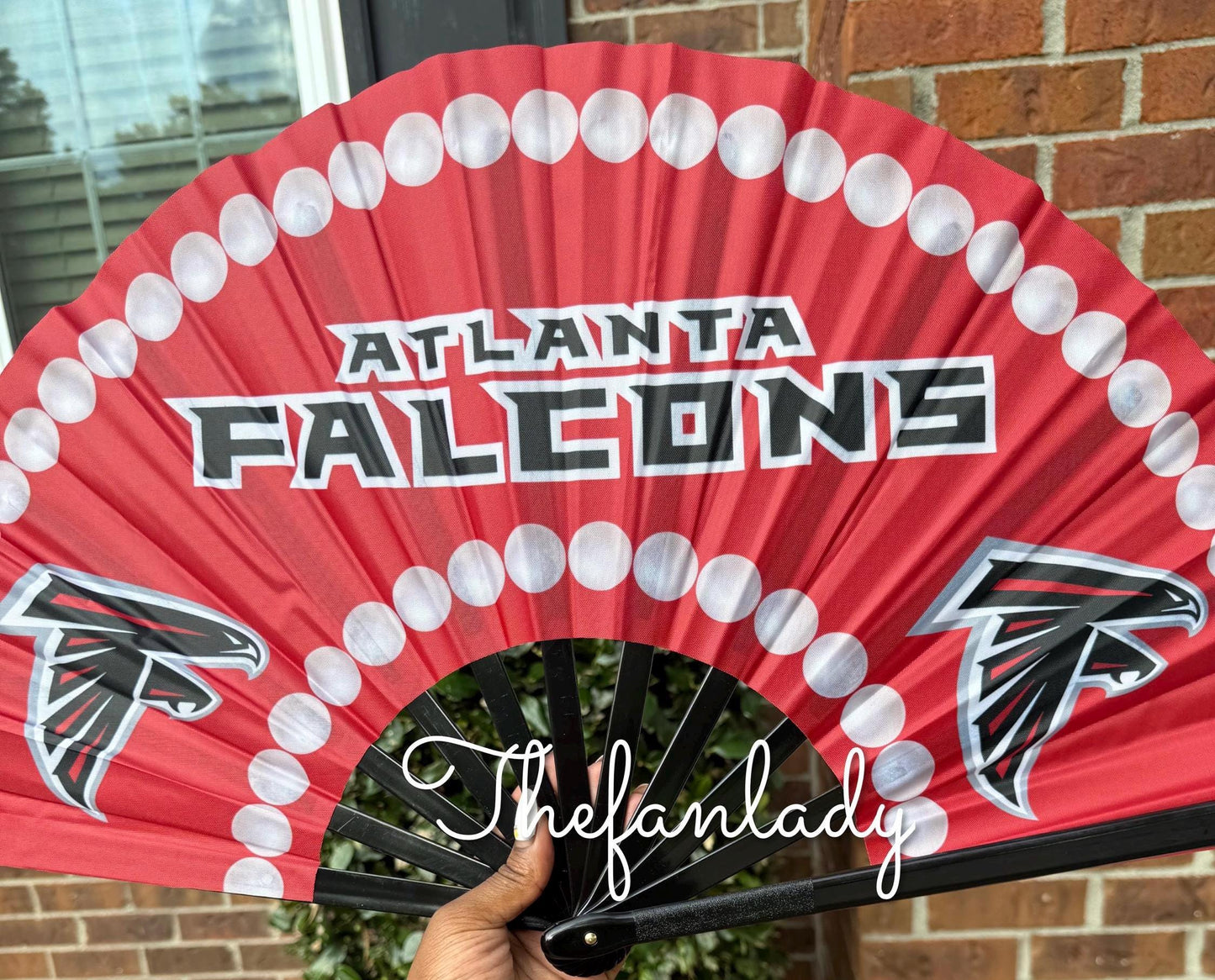Atlanta Falcons Hand Fan: Game Day Clack Fan with Pearl Border