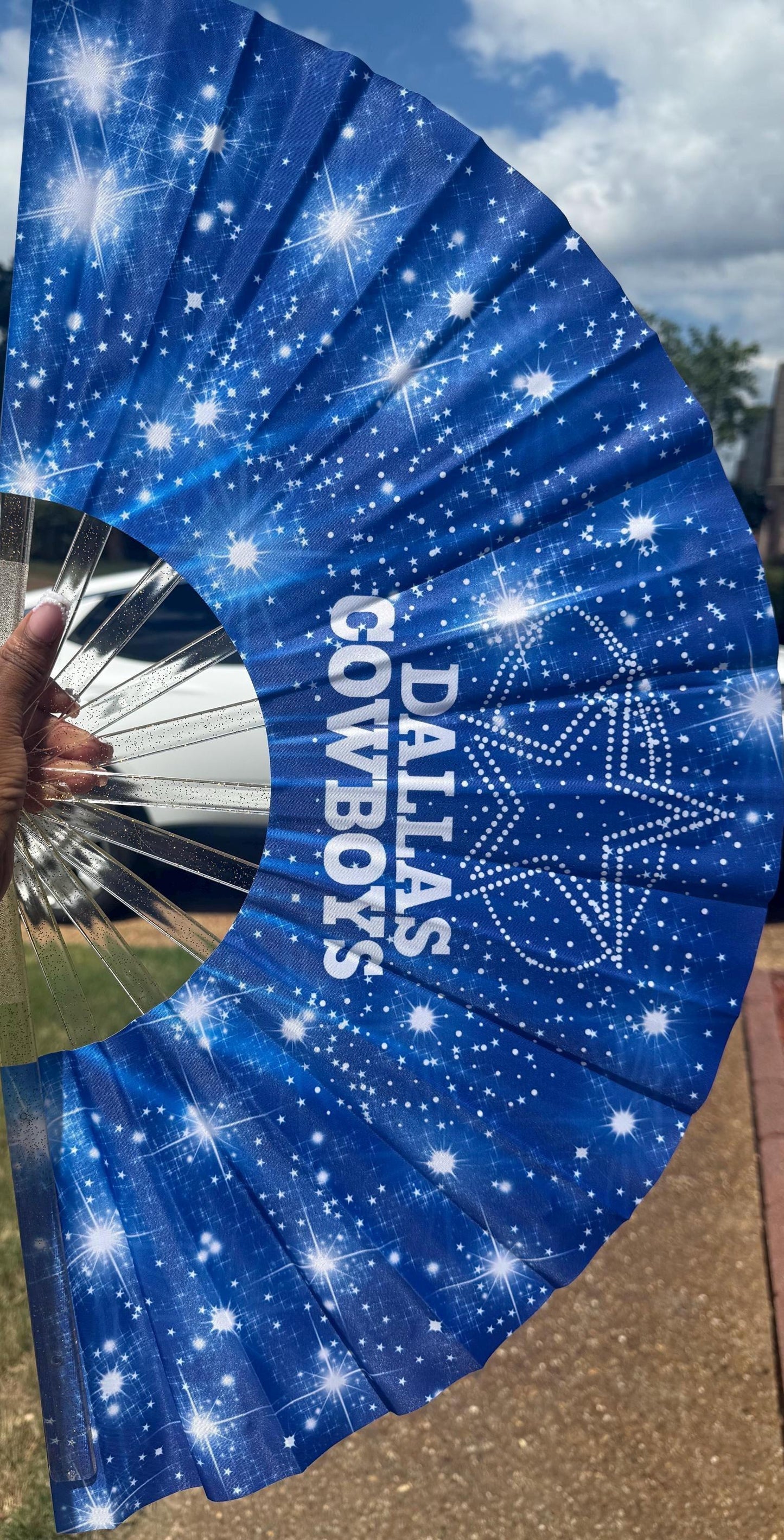 Dallas Cowboys Hand Fan - Cowboys Team Fan, Folding Hand Fan, Fan With Stars, NFL Cowboys Fan, Decorative Clack Fan