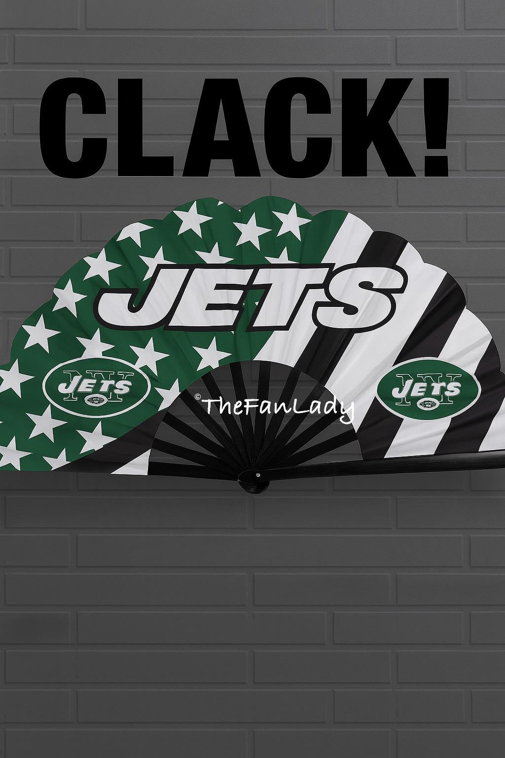 New York Jets Folding Hand Fan | NFL Clack Fan