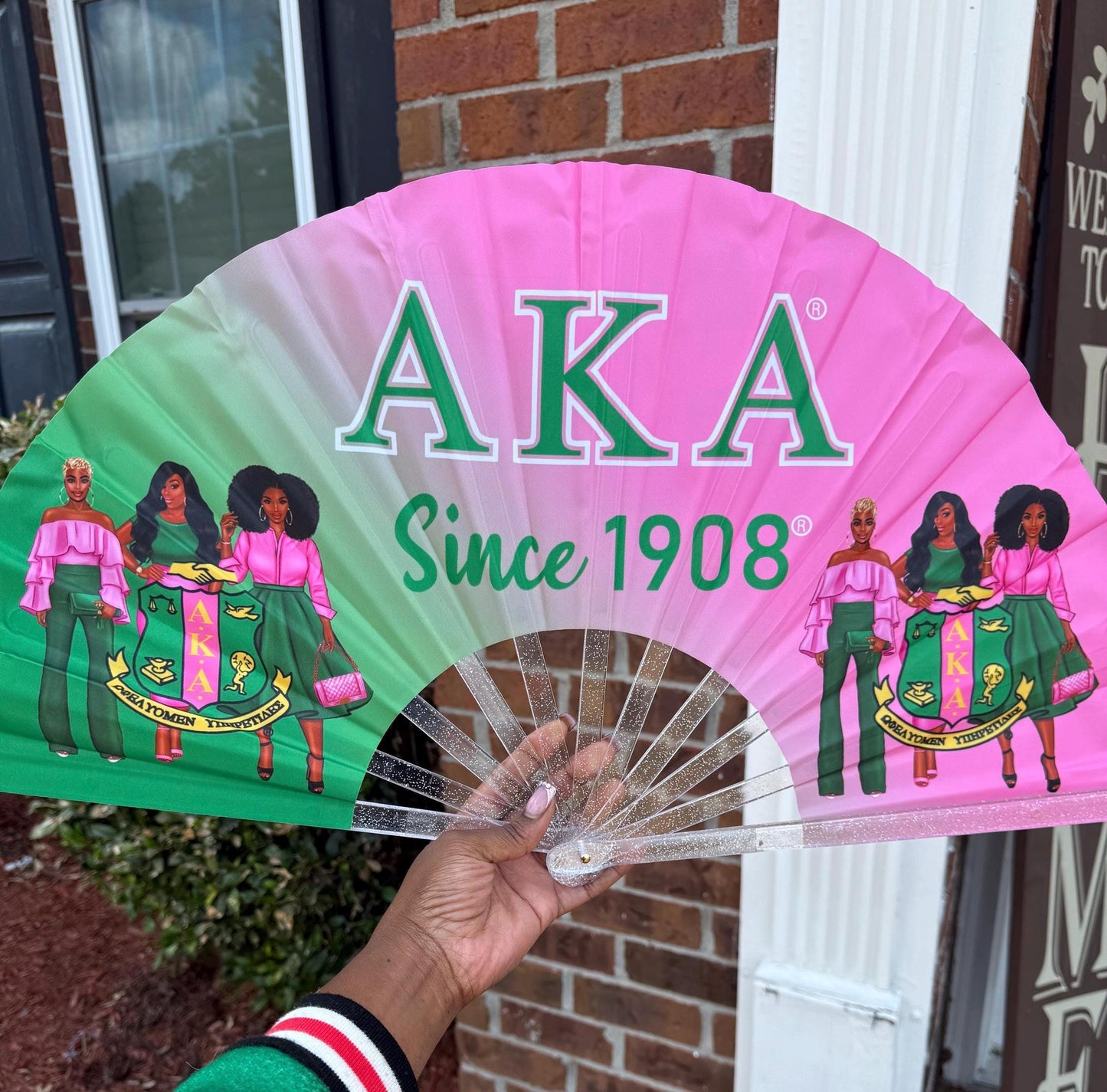 AKA Handheld Folding Fan Sorority Clack Fan