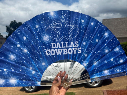 Dallas Cowboys Hand Fan - Cowboys Team Fan, Folding Hand Fan, Fan With Stars, NFL Cowboys Fan, Decorative Clack Fan