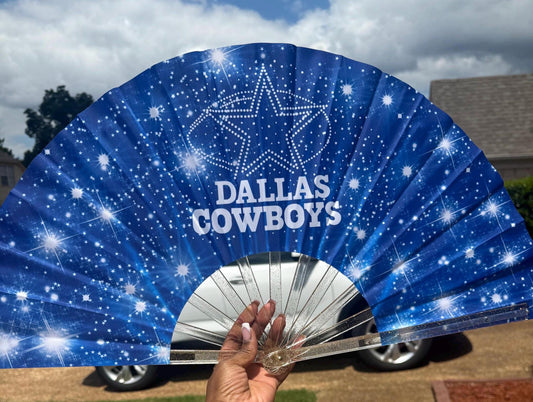 Dallas Cowboys Hand Fan - Cowboys Team Fan, Folding Hand Fan, Fan With Stars, NFL Cowboys Fan, Decorative Clack Fan