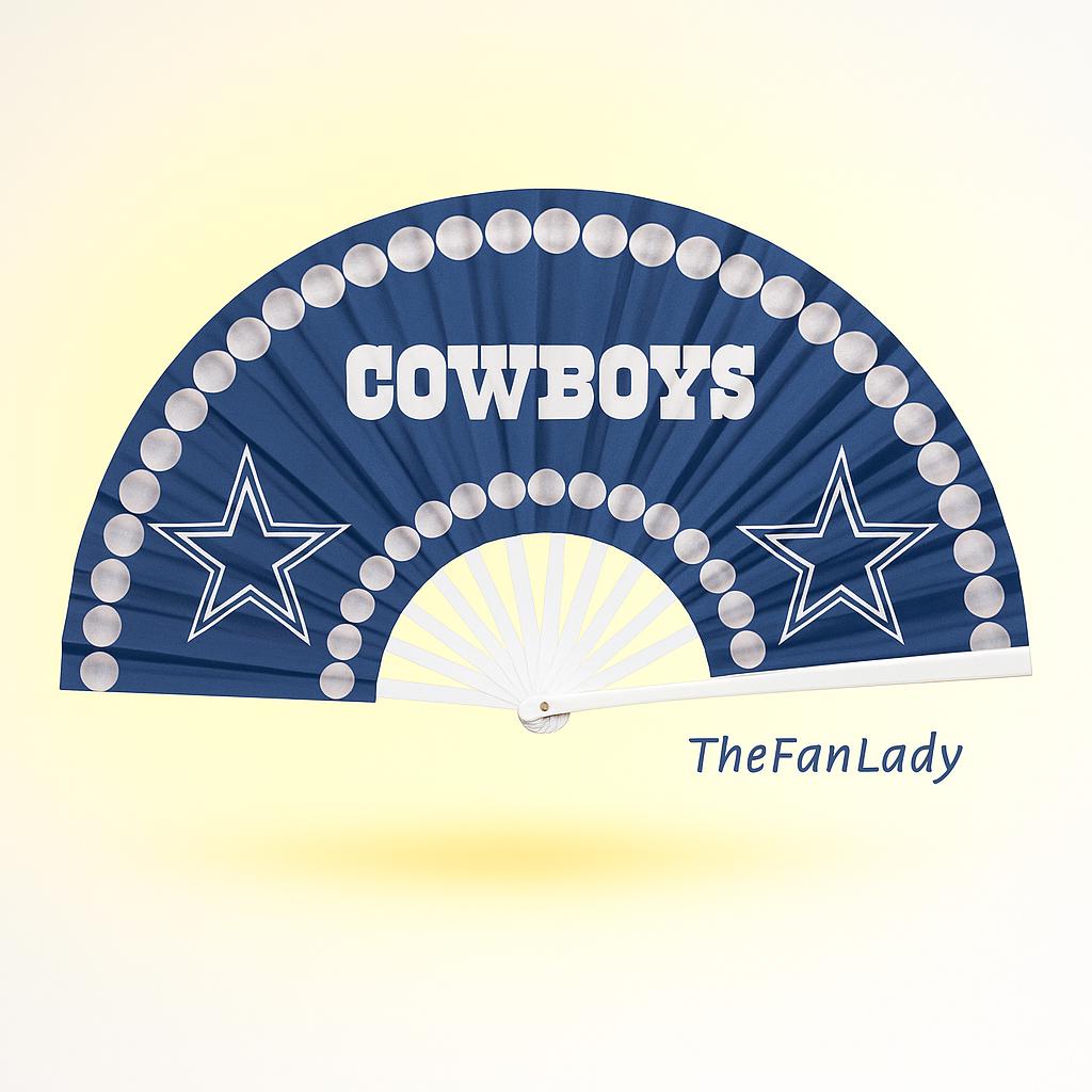 Dallas Cowboys Hand Fan: Clacking Team Pride with Velvet Bag