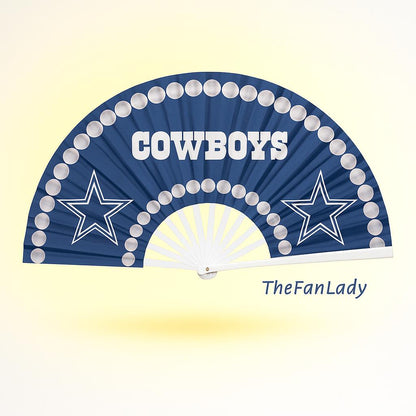 Dallas Cowboys Hand Fan: Clacking Team Pride with Velvet Bag