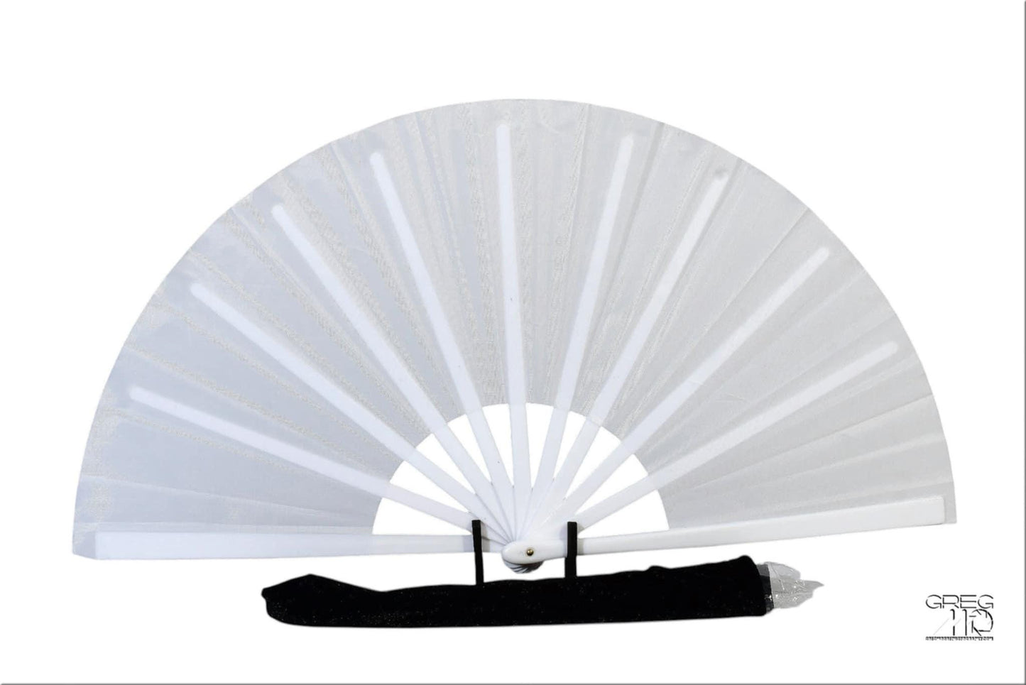 White Clack Hand Fan: Line Dancing Festival Folding Fan