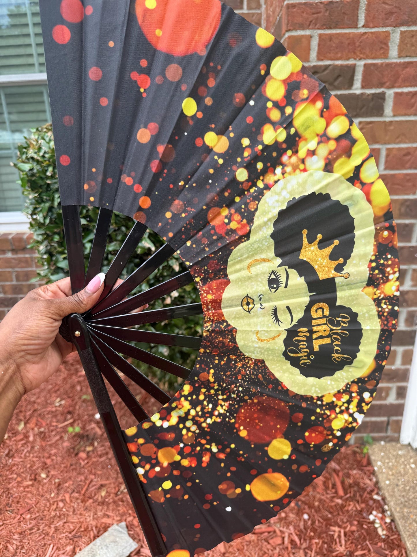 Black Girl Magic Folding Hand Fan: Melanin Poppin' Clack Fan