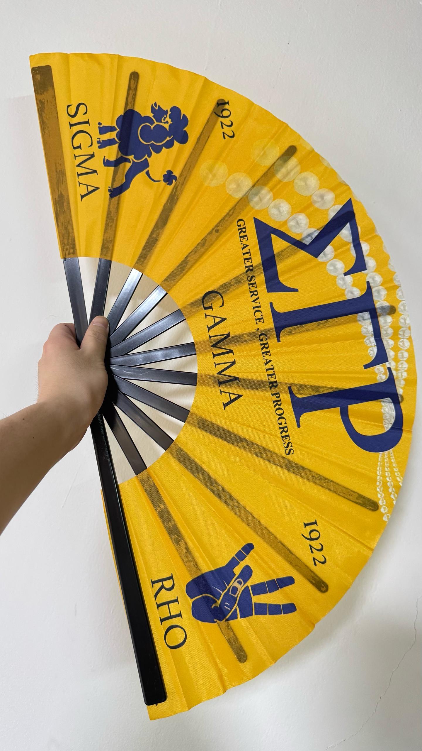 Sigma Gamma Rho Hand Clack Fan – Since 1922 | SGRho Folding Fan | Sorority Greek Paraphernalia