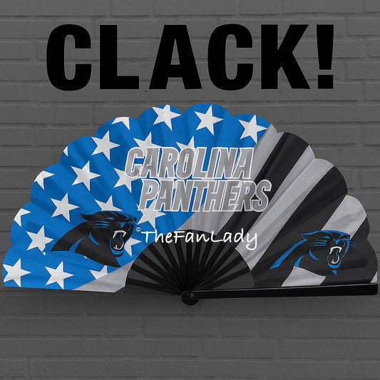 Carolina Panthers Folding Hand Fan | NFL Clack Fan | Game Day Accessory