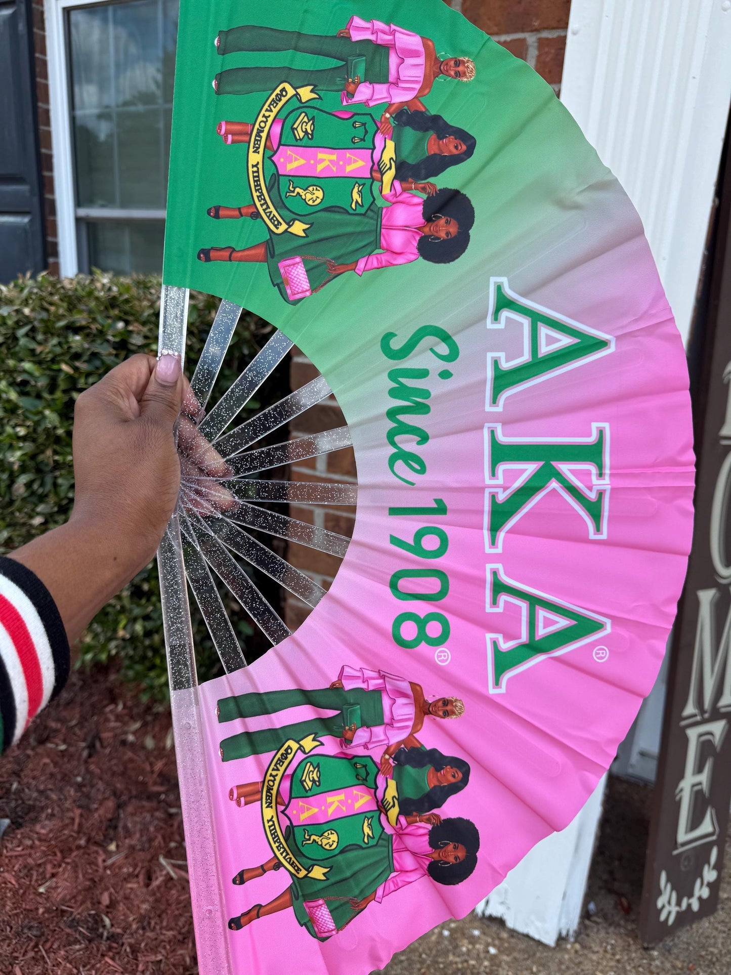 AKA Handheld Folding Fan Sorority Clack Fan