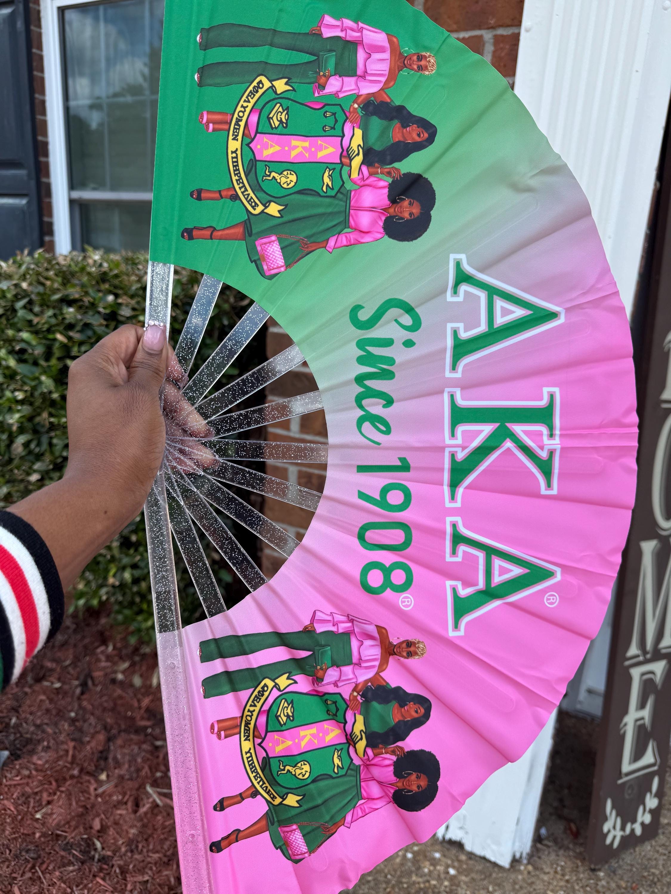 AKA Handheld Folding Fan Sorority Clack Fan