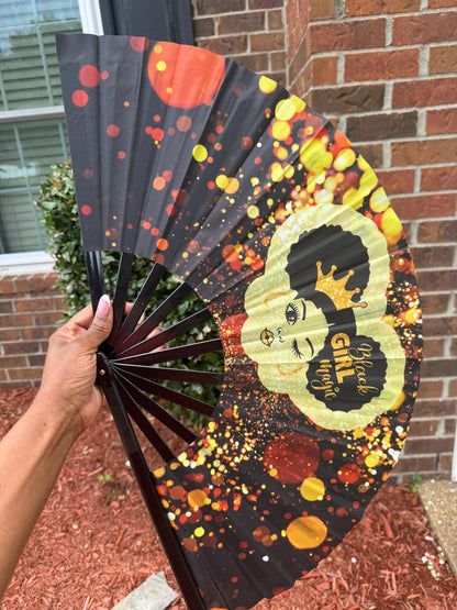 Black Girl Magic Folding Hand Fan: Melanin Poppin' Clack Fan