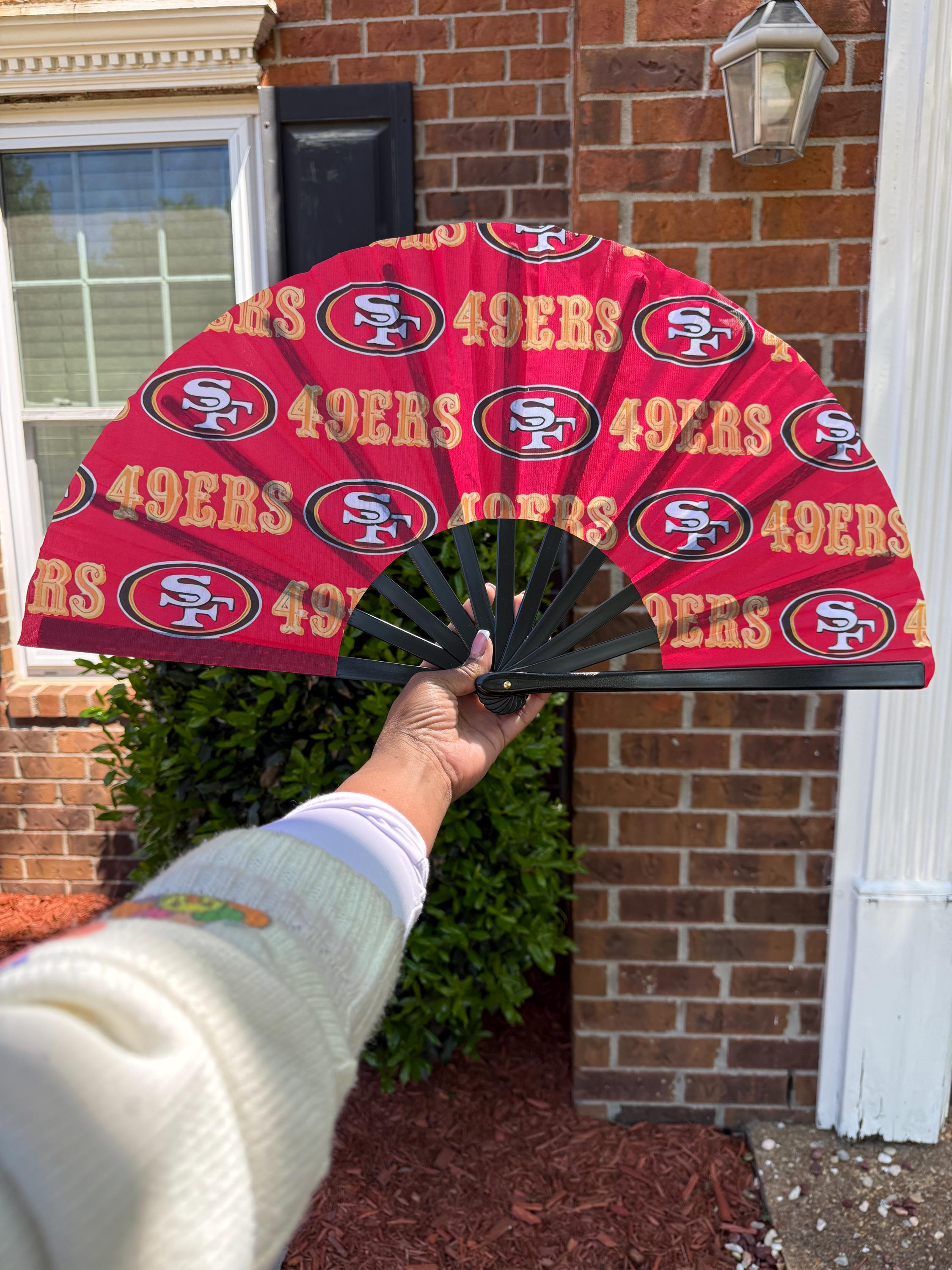 49ers Hand Fan: NFL Football Folding Fan, Game Day Gift
