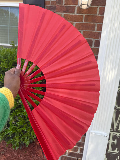 Red Clack Hand Fan: Line Dancing Festival Folding Fan