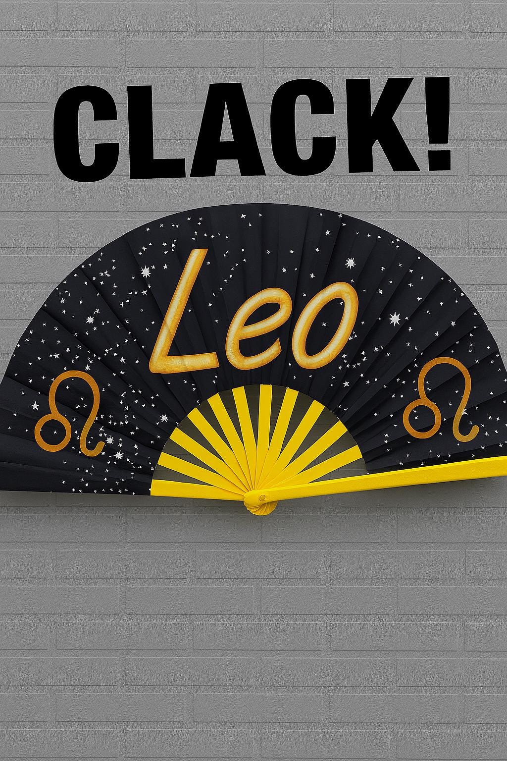 Leo Zodiac Folding Fan: Starry Cosmic Hand Fan with Velvet Bag
