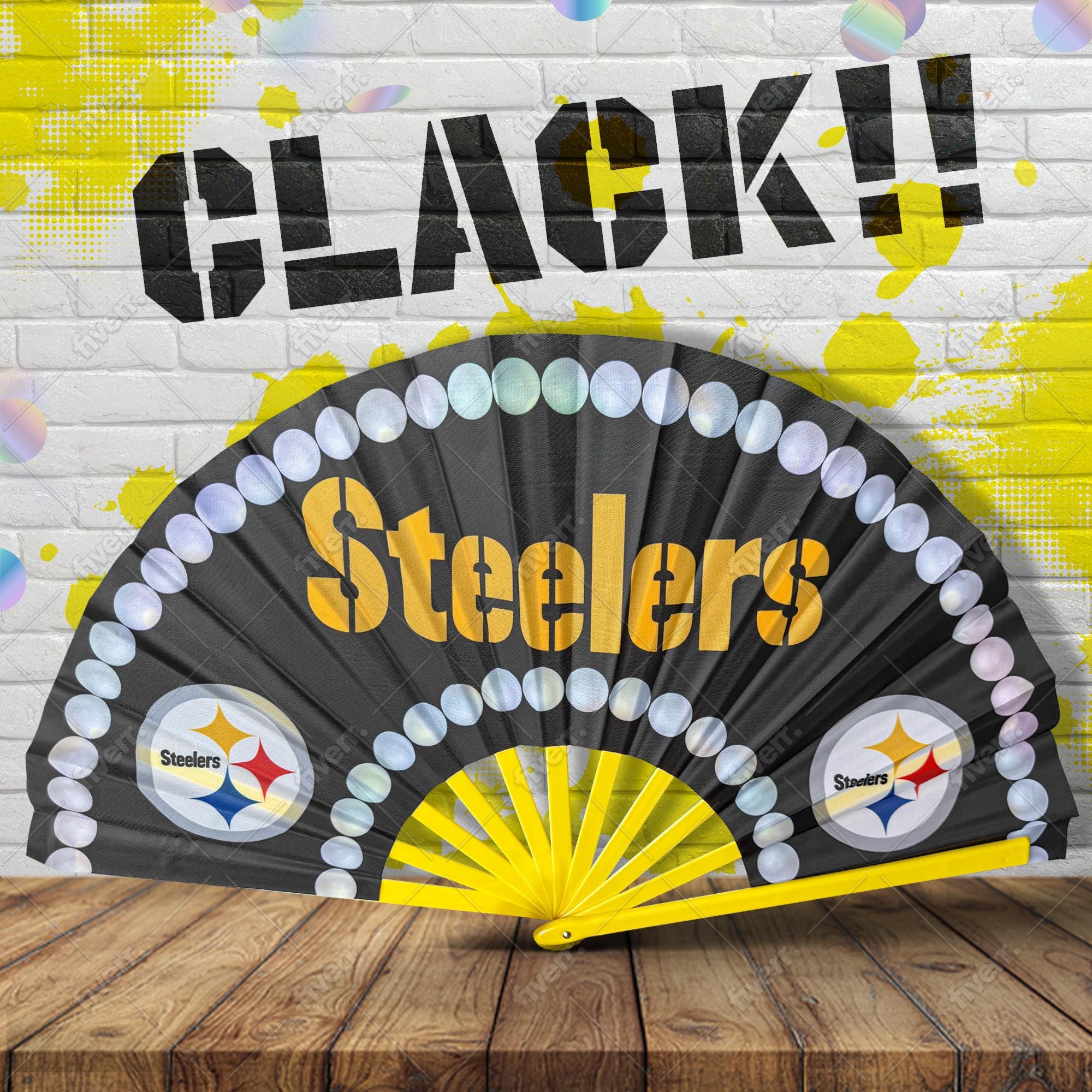 Pittsburgh Steelers Folding Hand Fan: Game Day Clack Fan