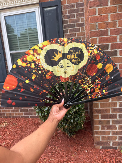 Black Girl Magic Folding Hand Fan: Melanin Poppin' Clack Fan