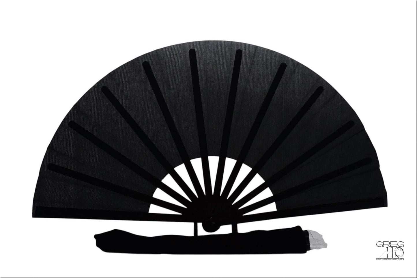 Boots On Ground Line Dancing Hand Fan - Black Clack Fan, Solid Color Hand Fan, Decorative Hand Fan, Festival Folding Fan