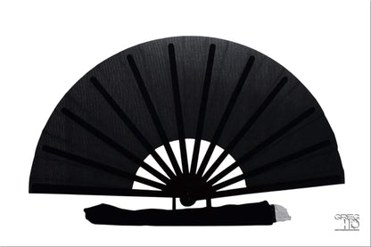 Boots On Ground Line Dancing Hand Fan - Black Clack Fan, Solid Color Hand Fan, Decorative Hand Fan, Festival Folding Fan