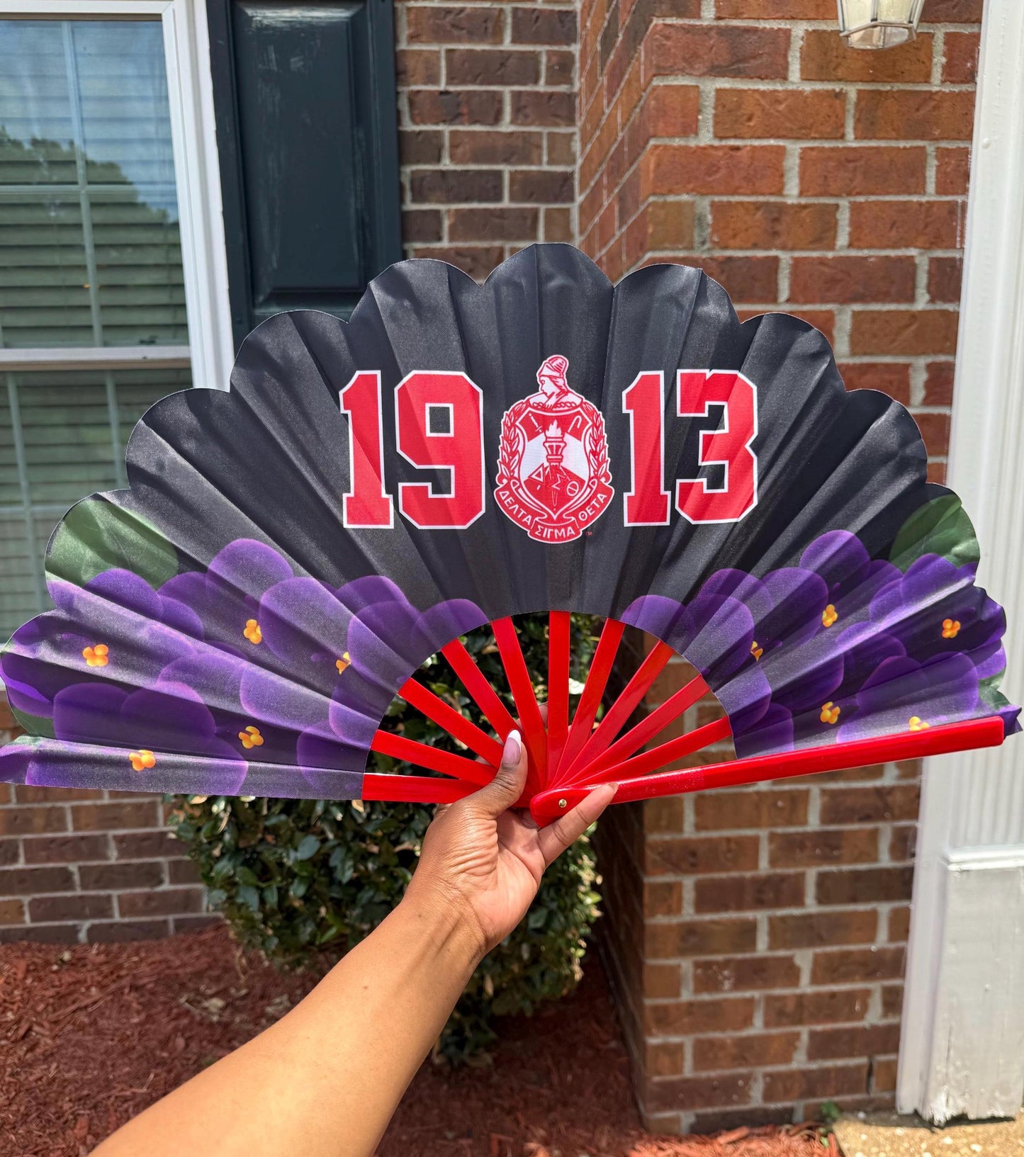 Delta Sigma Theta Sorority Folding Hand Fan – 1913 Greek Life Fan with African Violet
