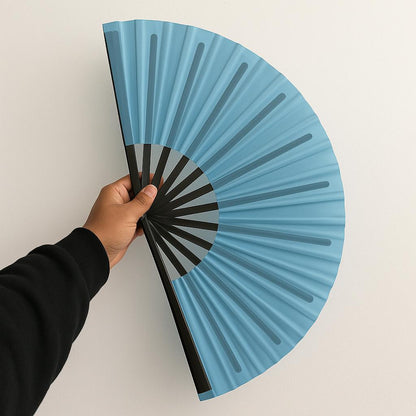 Bright Blue Clack Hand Fan: Line Dancing Festival Fan