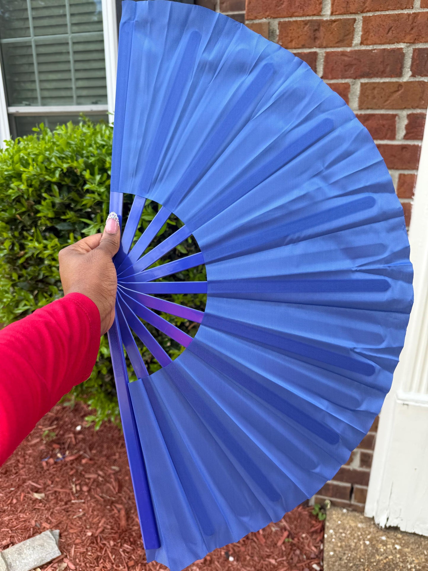 Blue Clack Hand Fan: Line Dancing Festival Folding Fan