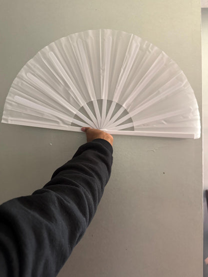 White Clack Hand Fan: Line Dancing Festival Folding Fan