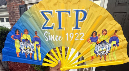 Sigma Gamma Rho Hand Clack Fan  Since 1922 | SGRho Folding Fan | Sorority Greek Paraphernalia
