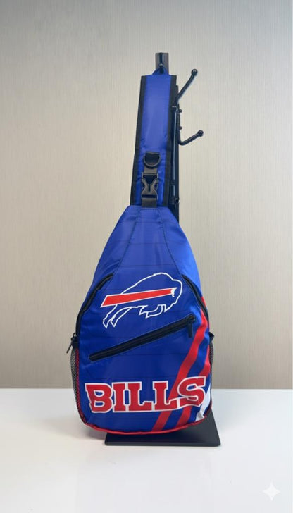 Buffalo Bills Shoulder Bag , Blue Crossbody Sling Backpack for NFL Game Day, Tailgating, Travel